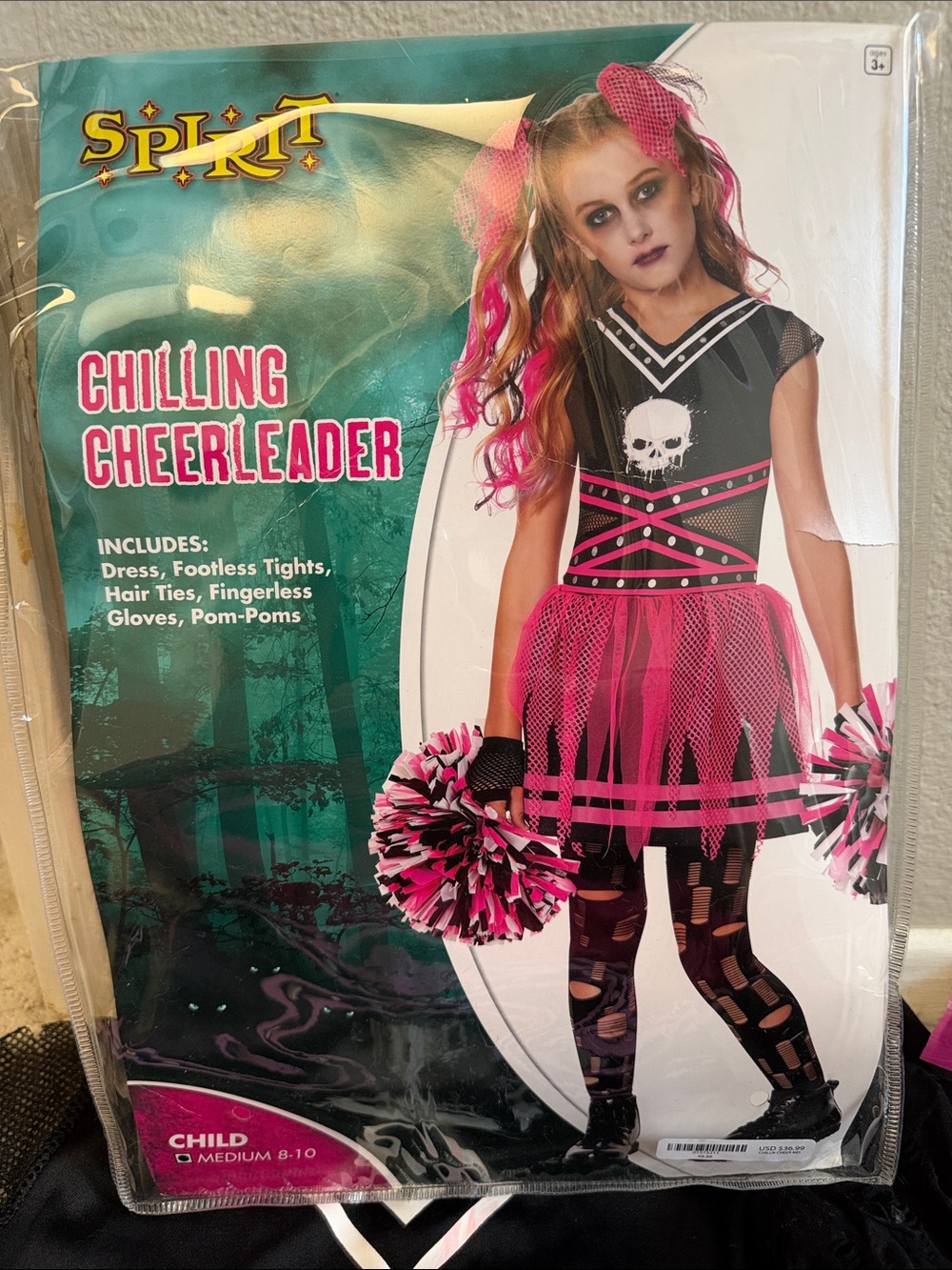 Spirit Chilling Cheerleader Costume - Pink & Black
